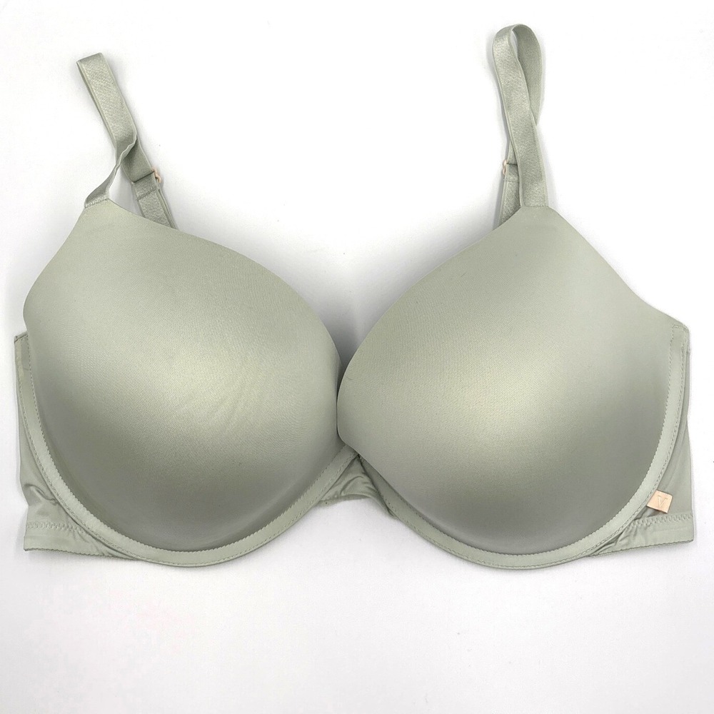 Victoria's Secret Sage Green Push-Up Bra 38DDD Rose Gold Hardware 1367